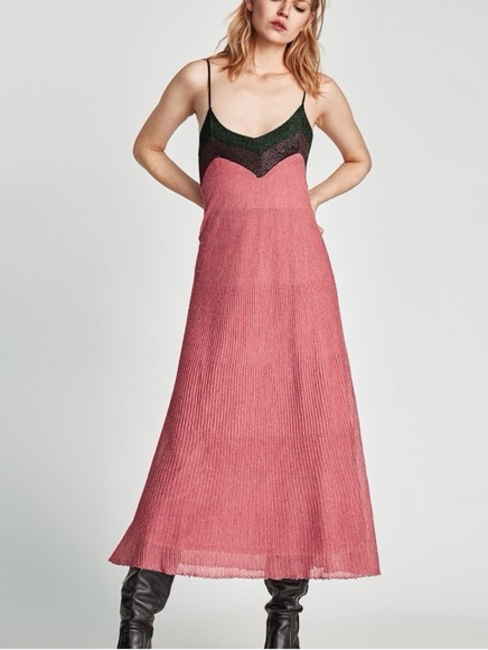 ZARA knit maxi dress with lurex detail